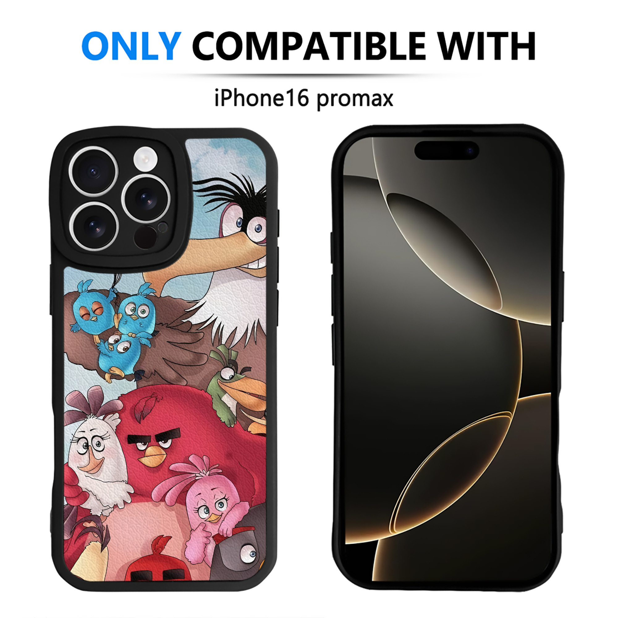 （画像用） Angry Birds アングリーバード 【iPhone 16シリーズ対応】シリコンスマホケース（レザー調） 材質：シリコン